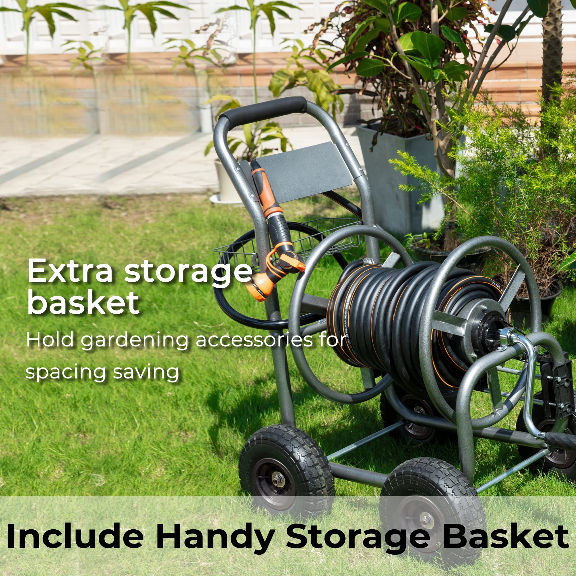 Garden Hose Reel Cart-4 Wheels-Heavy Duty - OVERLANDERS Outfitter