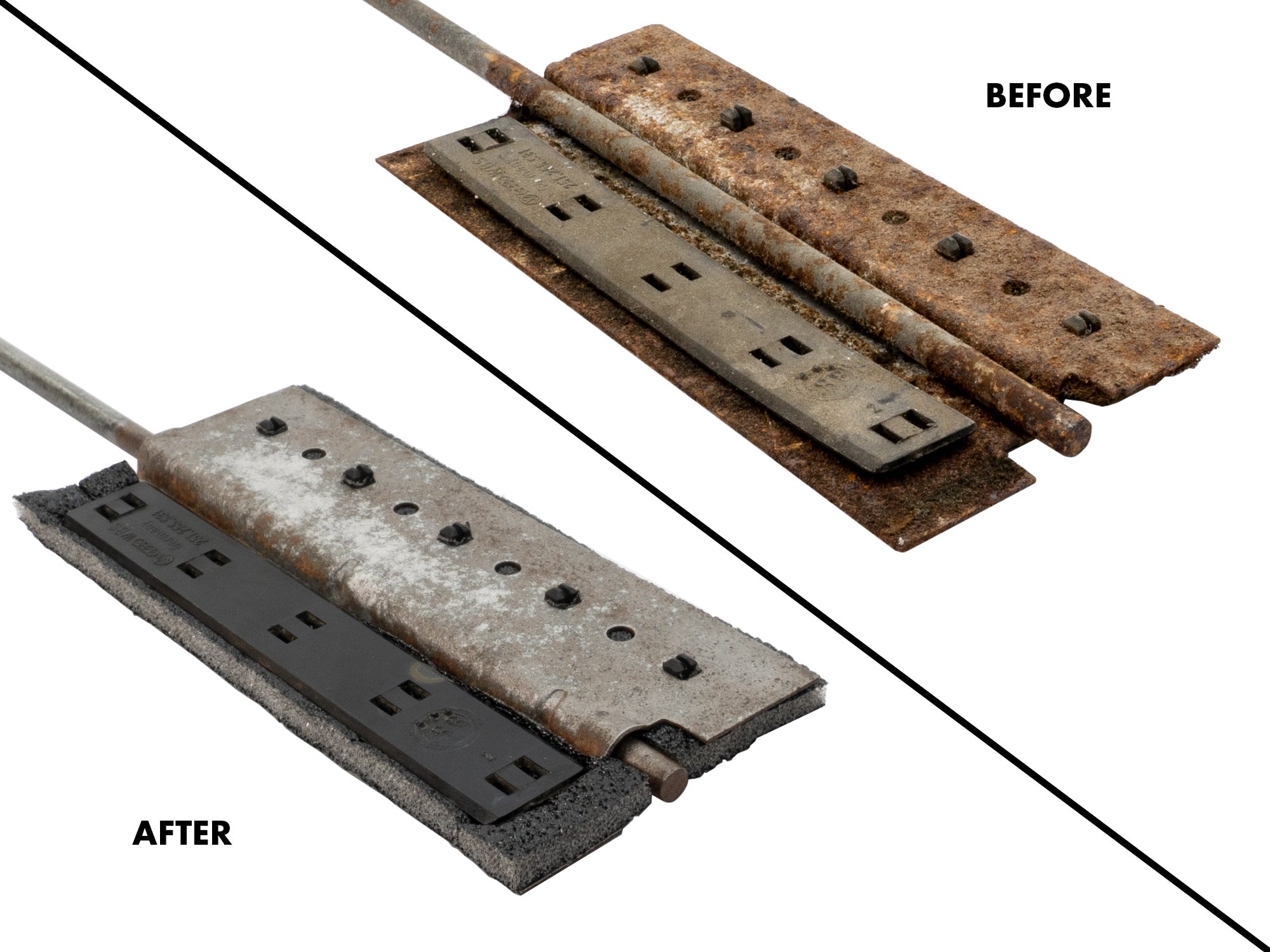 GoWesty heater box foam reseal kit with before and after images showing improved sealing for vehicle heater boxes.