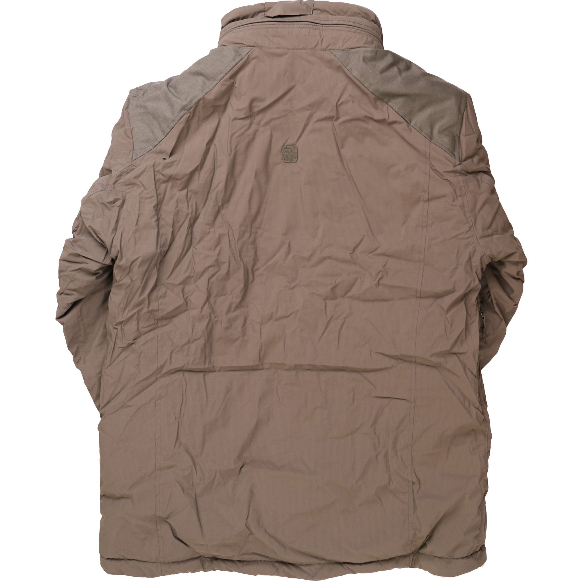 Back view of Americana Pipedream Apparel Carinthia HIG 4.0 Jacket showing black insulated outerwear with multiple pockets and a high collar.