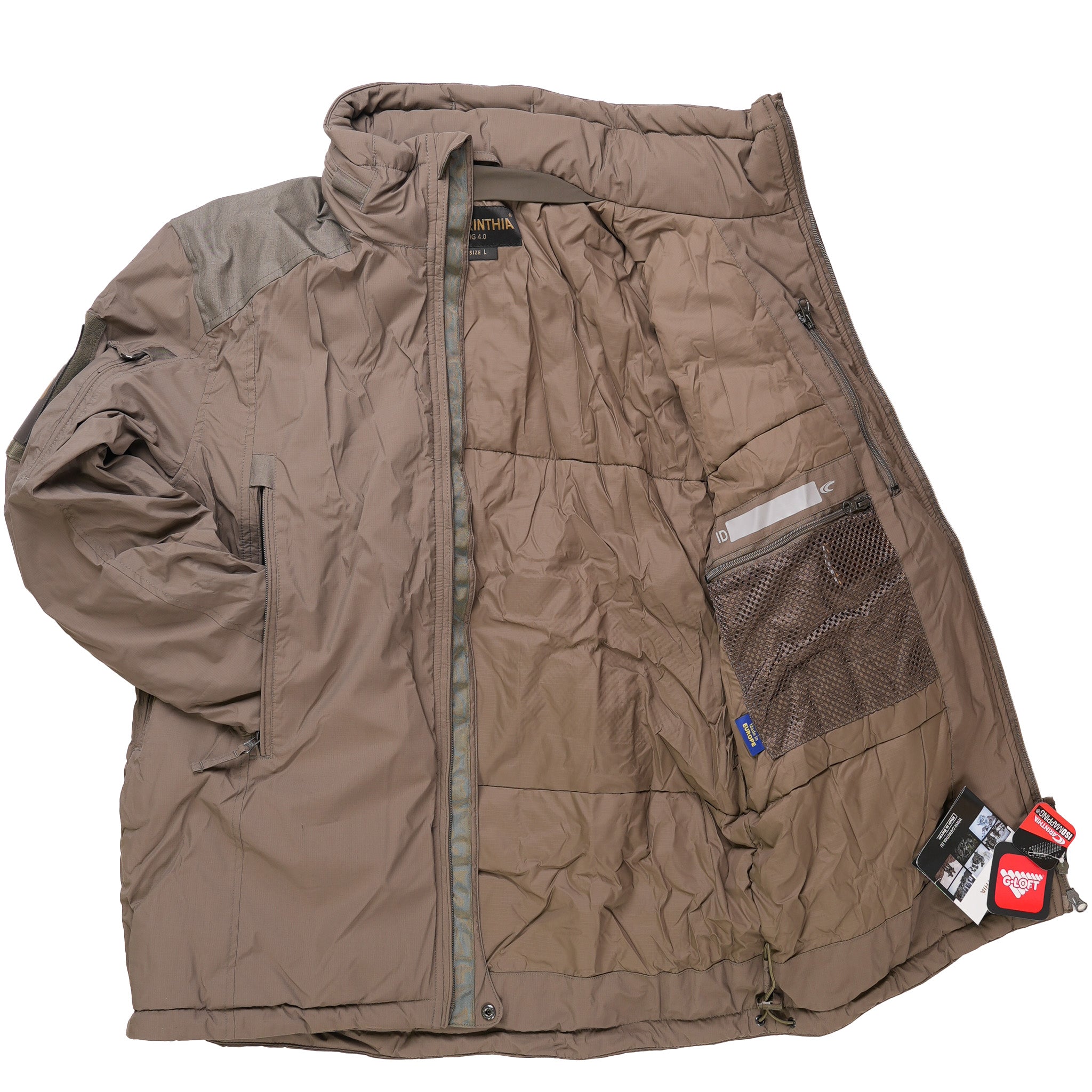 Carinthia HIG 4.0 insulated jacket by Americana Pipedream Apparel, showing front view with quilted design and adjustable features.