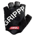 ZEITBIKE HIRZL Tour SF 1.0 leather bike gloves in black with white accents, showing the back of the gloves.