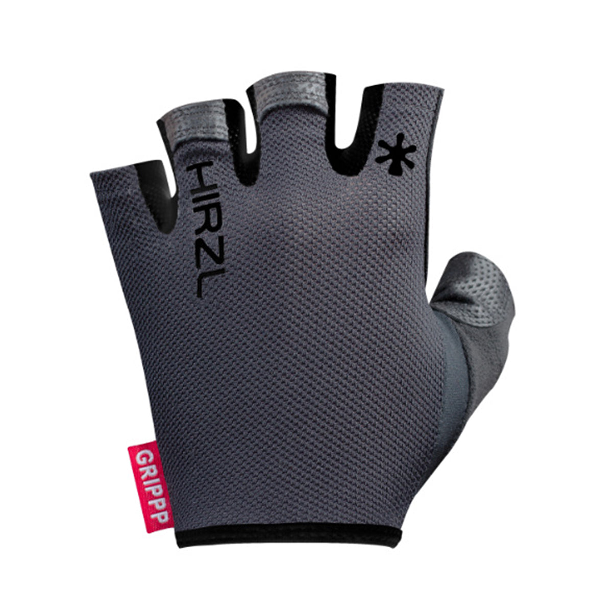 Black HIRZL Grippp Light SF bike gloves by ZEITBIKE shown from the back with white background.