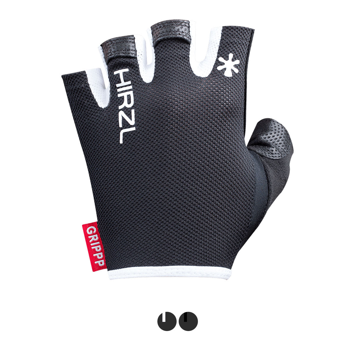 ZEITBIKE HIRZL Grippp Light SF bike gloves in black, showing the lightweight, padded design with textured palm and finger grip details.