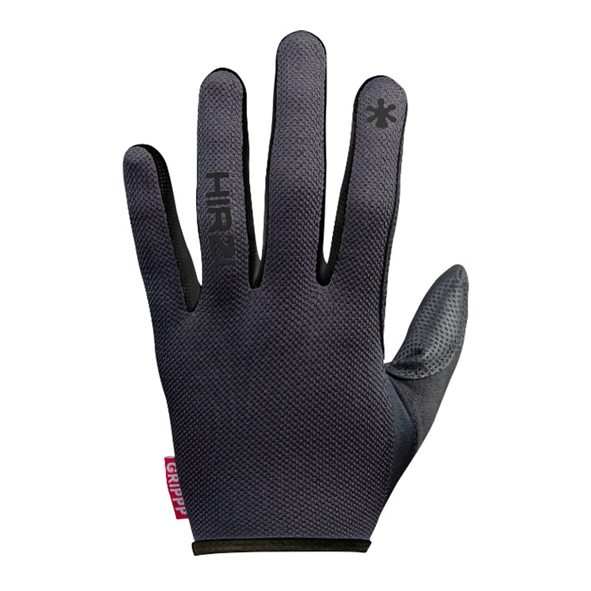 Black HIRZL Grippp Light FF bike gloves by ZEITBIKE, showing the back with white branding on a plain white background.