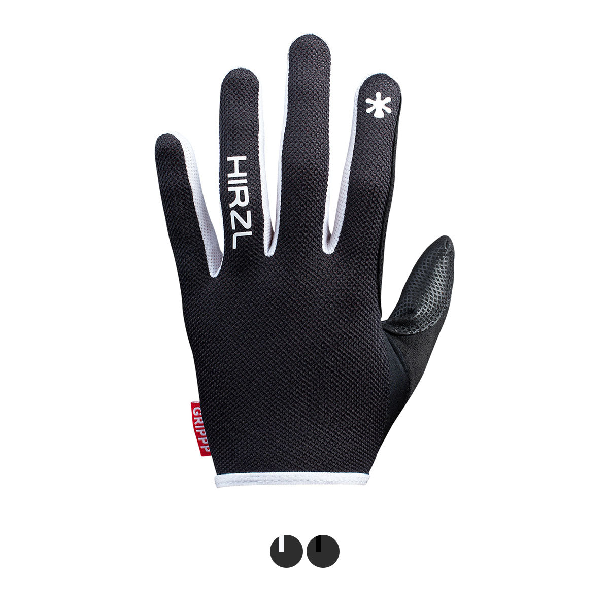 ZEITBIKE HIRZL Grippp Light FF bike gloves in black with padded palms and breathable fabric for comfortable cycling.