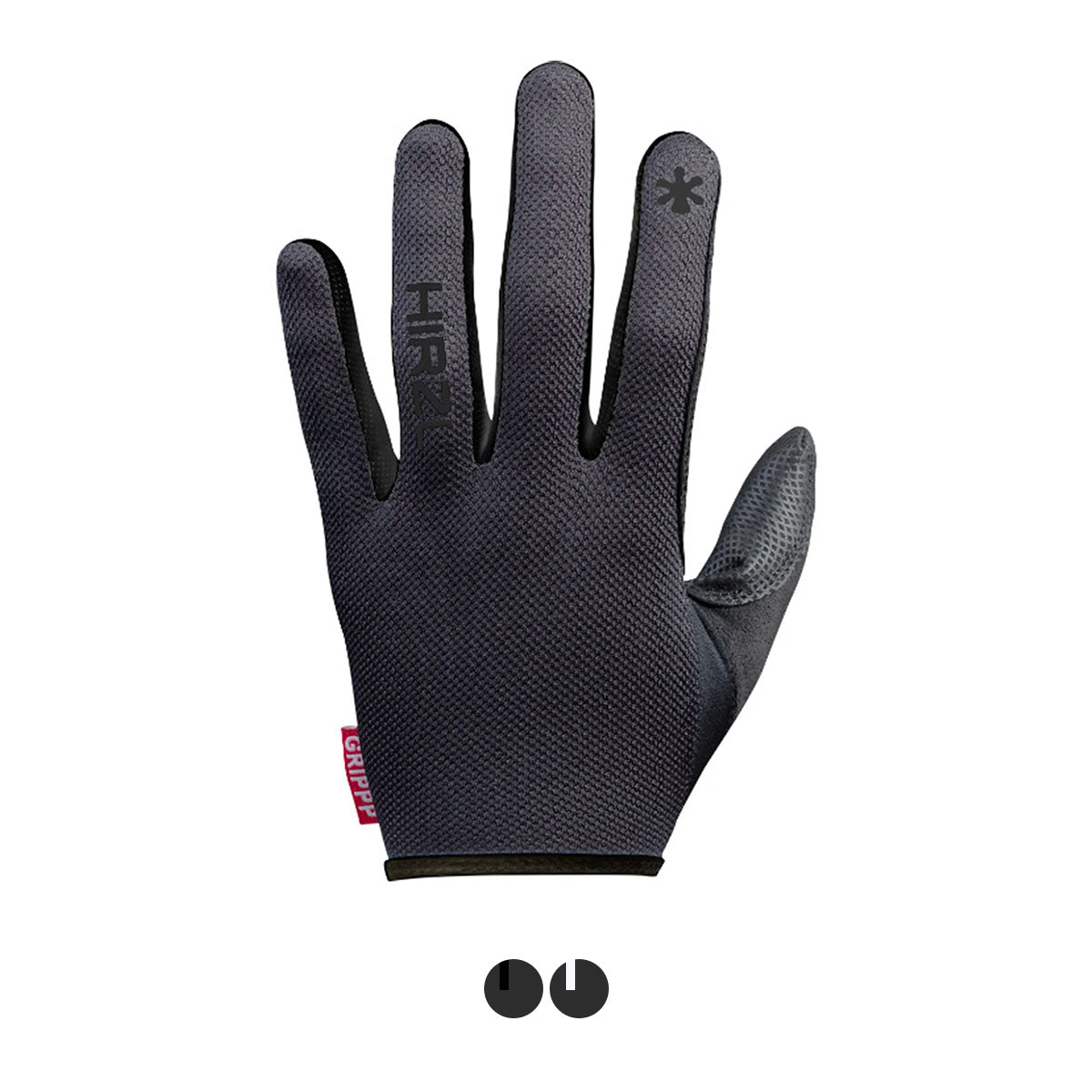 Black HIRZL Grippp Light FF bike gloves by ZEITBIKE with padded palms and adjustable wrist straps, designed for cycling comfort.