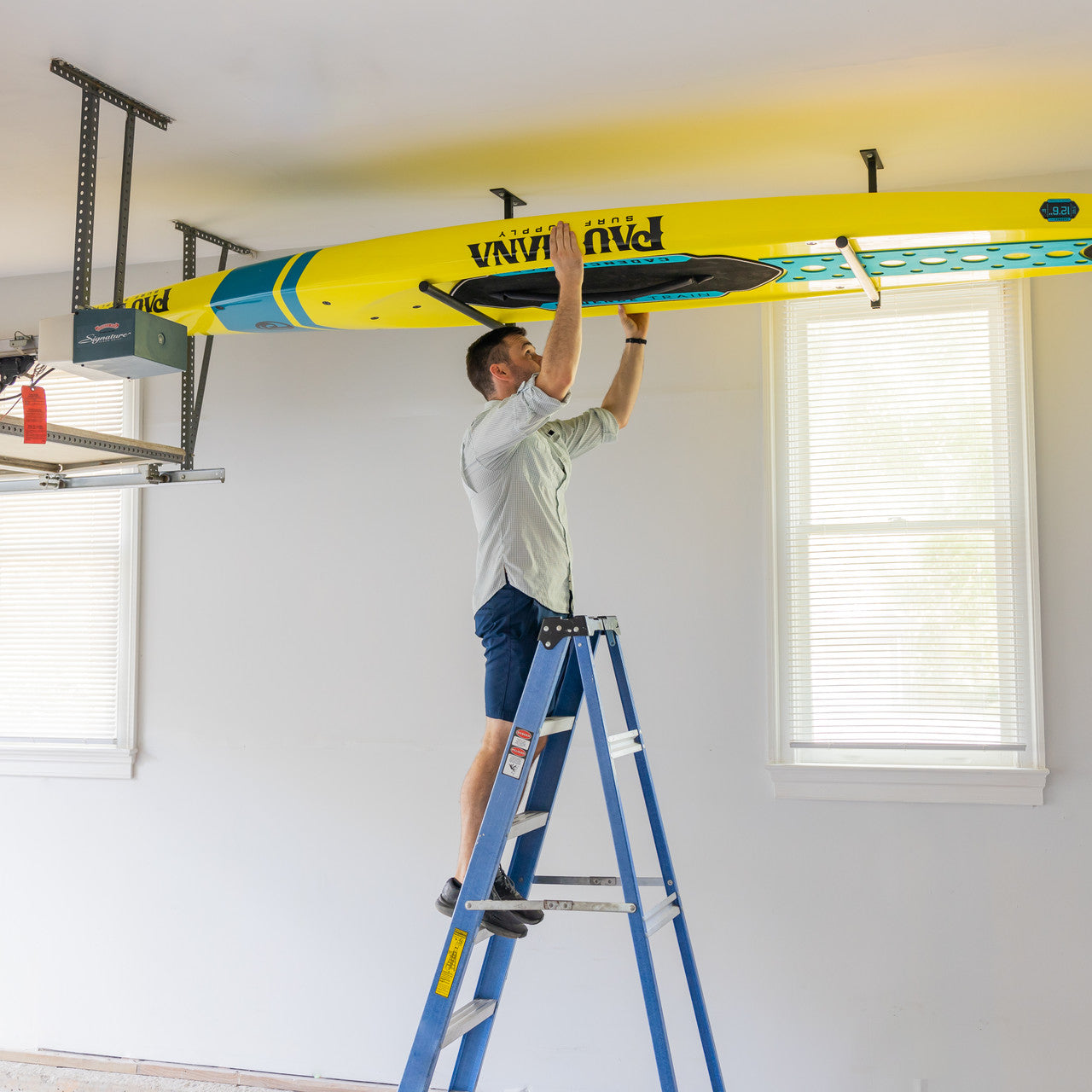 Hi-Port 2 | SUP & Surfboard Adjustable Ceiling Storage Rack | Single | Holds 75 lbs - OVERLANDERS Outfitter