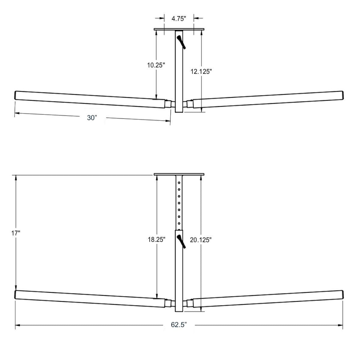 Hi-Port 2 | Adjustable Ceiling Storage Rack | Double | Holds 150 lbs - OVERLANDERS Outfitter