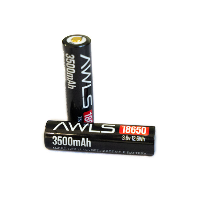 HCC Tactical AWLS USB batteries for illumination and marking, featuring HRT-18650 batteries with a compact, portable design.