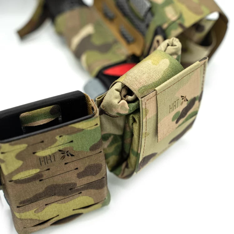 HCC Tactical ARC Dump Pouch in camouflage fabric, designed for quick access and secure storage of gear.
