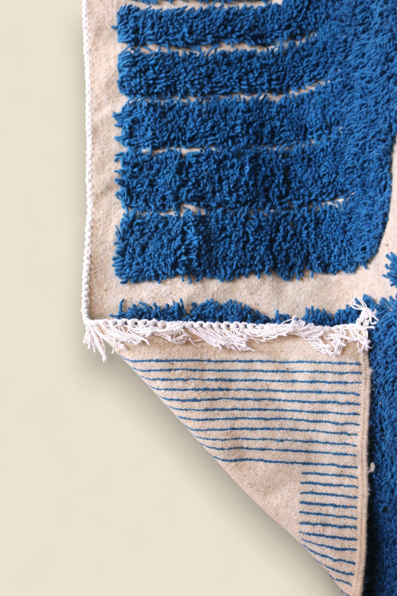 Ziriya Moroccan Rug – Bold Blue Abstract Wool Design - We The Collective