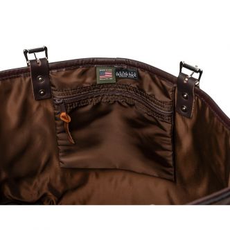 Backcountry Sportsman Heritage Leather Market Tote with front pocket and sturdy leather strap, stylish and functional for everyday use