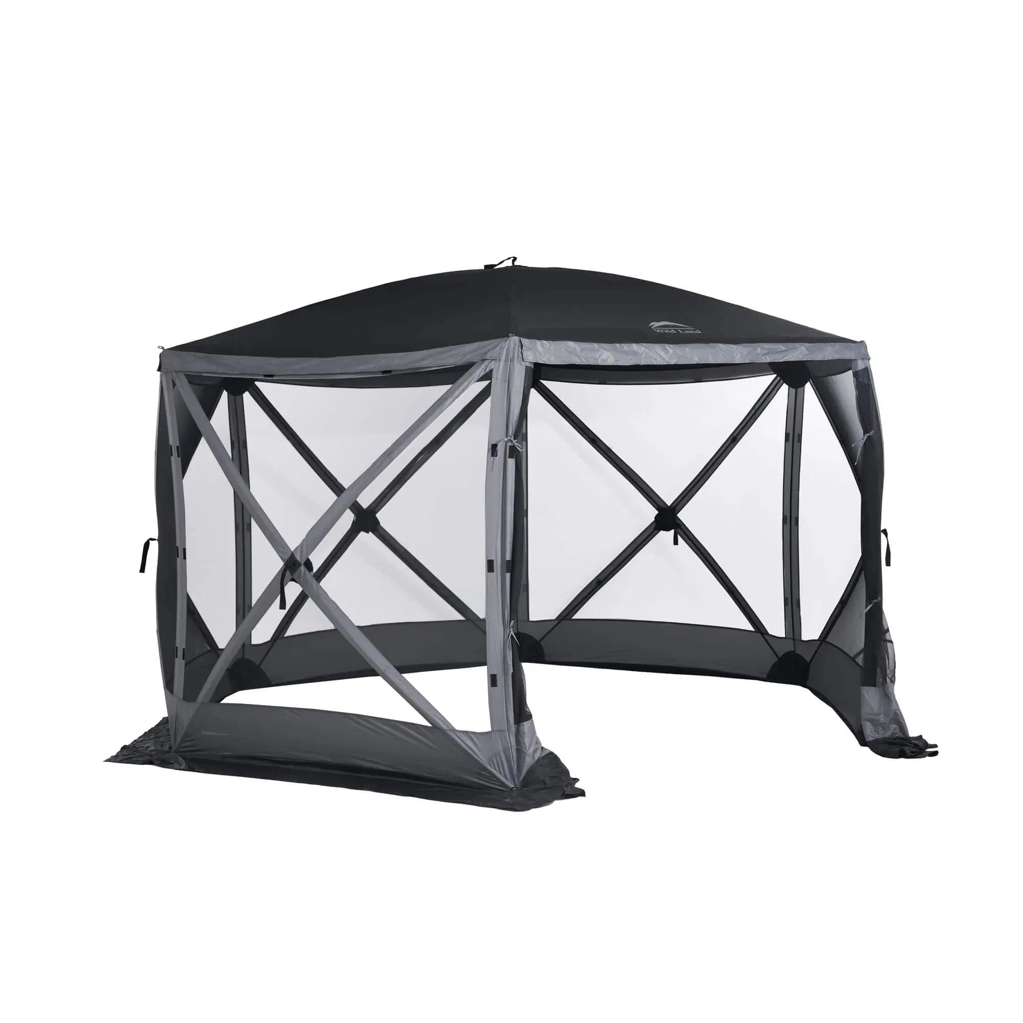 Wild Land Hub Screen House 600 featuring a spacious design with mesh walls and a sturdy frame for outdoor use.