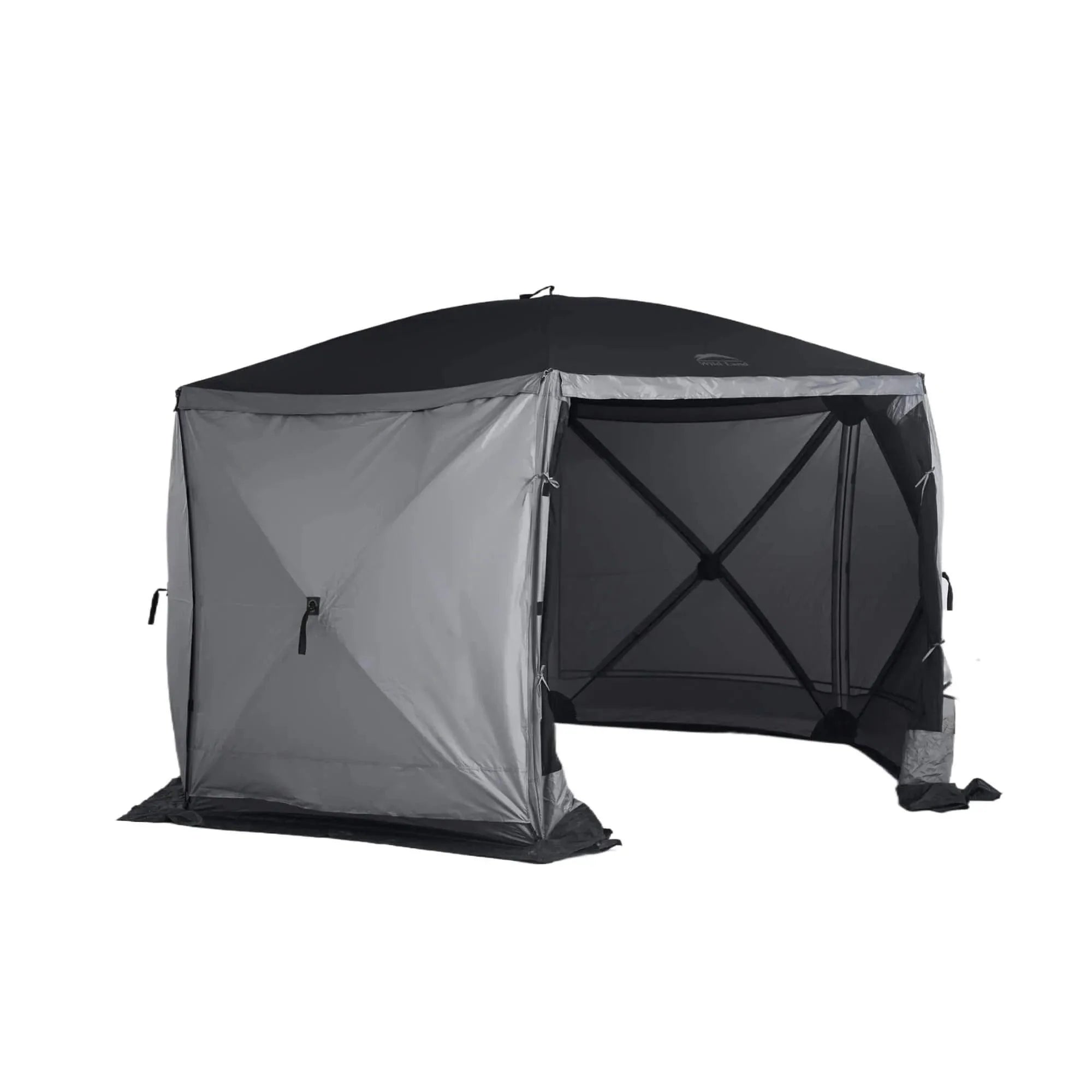 Wild Land Hub Screen House 600 with spacious interior and mesh walls for ventilation set up in a natural outdoor setting.