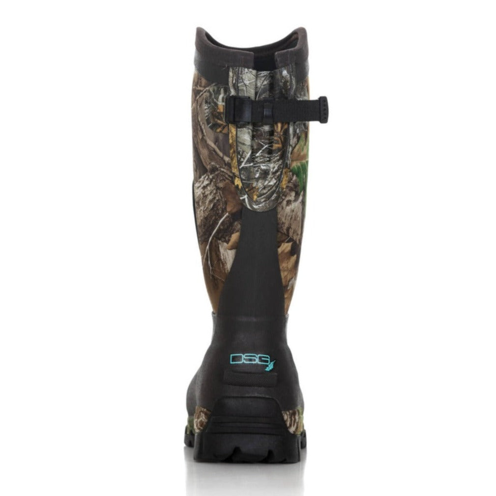 DSG Outerwear rubber hunting boot with 400 grams insulation, shown from side profile with sturdy sole and waterproof design.