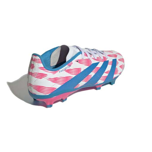 adidas Junior Predator League FG soccer sneaker in black and white, featuring a sporty design and synthetic upper for young players