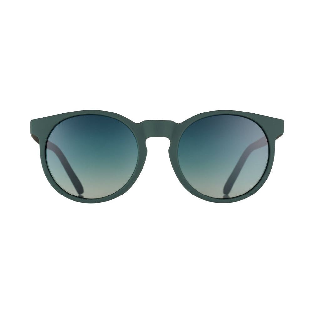 Rare Air Discs "I Have These On Vinyl, Too" Circle G polarized sunglasses, front view showcasing stylish accessories.