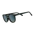 Circle G polarized sunglasses by Rare Air Discs featuring "I Have These On Vinyl, Too" design, shown from the side view.