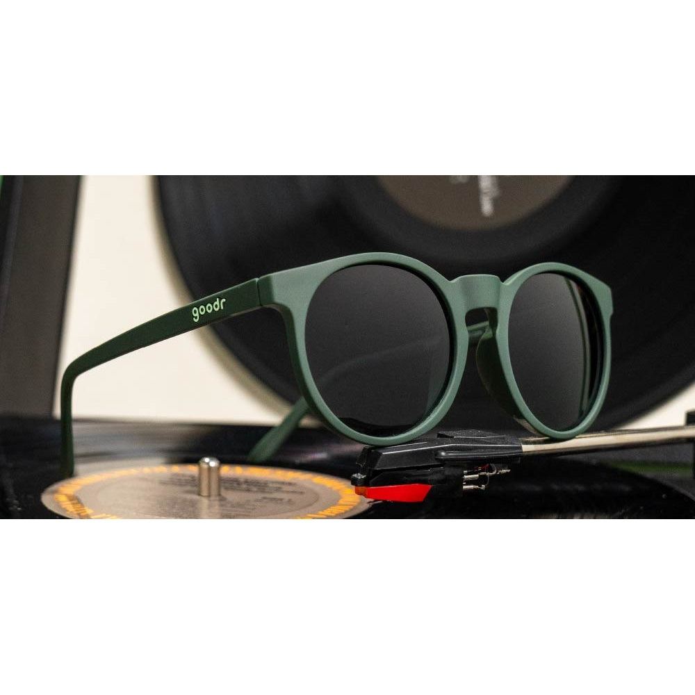 Circle G polarized sunglasses by Rare Air Discs featuring dark tinted lenses and a stylish frame, displayed on a white background.