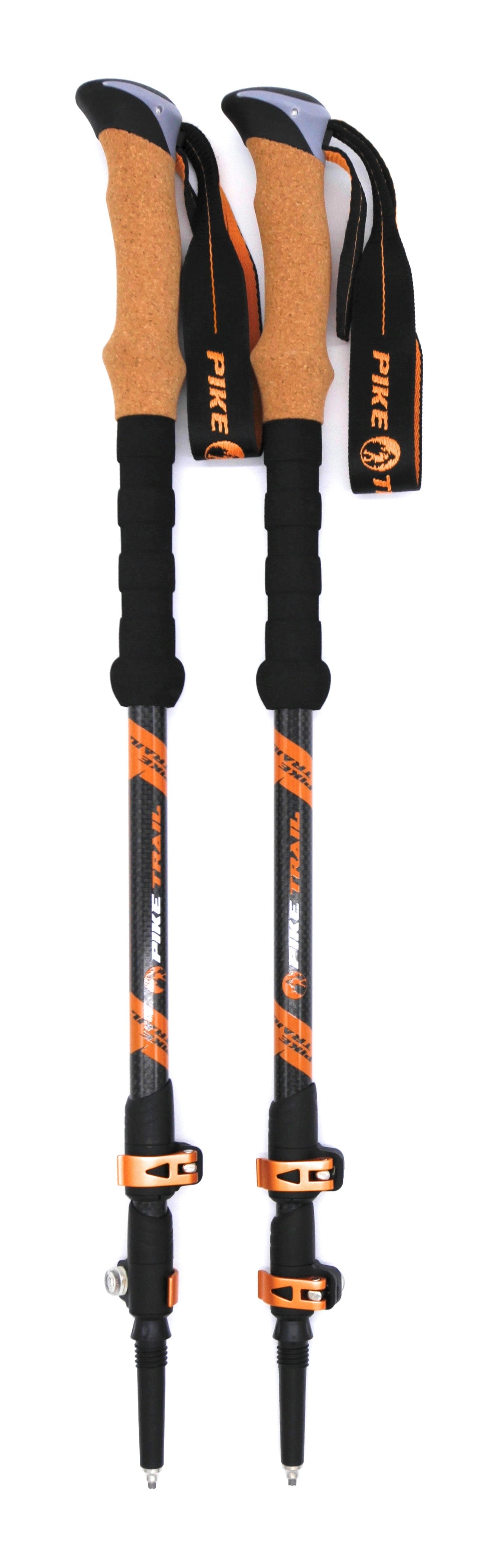 Pike Trail carbon fiber trekking poles, lightweight and adjustable, ideal for hiking and outdoor adventures.