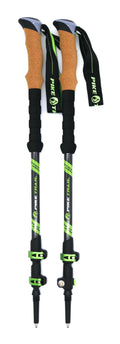 Pike Trail carbon fiber trekking poles, lightweight and adjustable hiking poles, shown with grips and telescoping sections.