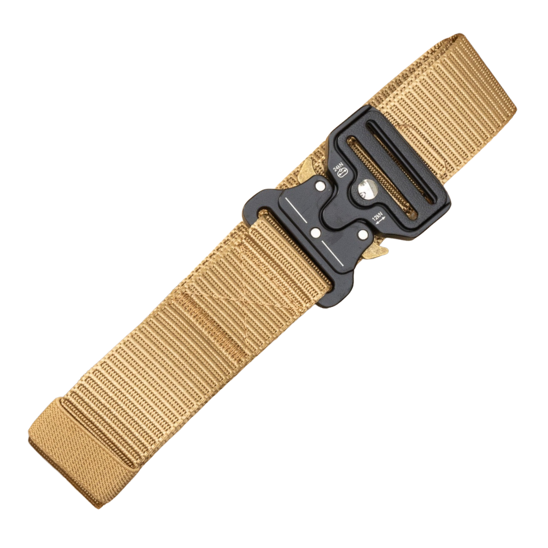 Canvas EDC belt by Americana Pipedream Apparel, showcasing durable fabric and adjustable buckle in a stylish design.