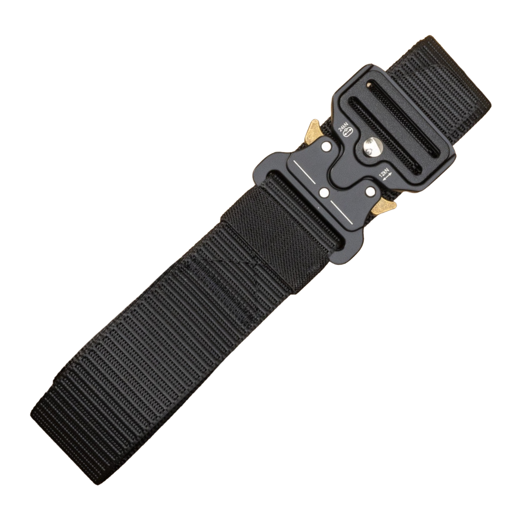 Americana Pipedream Apparel canvas EDC belt featuring a durable design and adjustable buckle in a neutral color.
