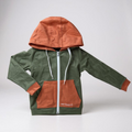 Kids bamboo hooded zip jacket by Keep the Littles Wild, soft lightweight hoodie with a hood and zipper for children.