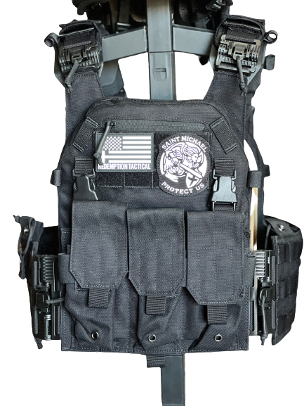 Lightweight Redemption Tactical Archangel 2.0 armor kit with Level IV front/back plates and Level IIIA side plates.