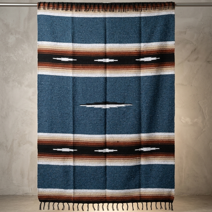 Harvest Moon Diamond Baja Blanket - Blue - OVERLANDERS Outfitter