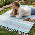 Mint Blue Ocean Mexican Falsa Yoga Blanket - OVERLANDERS Outfitter