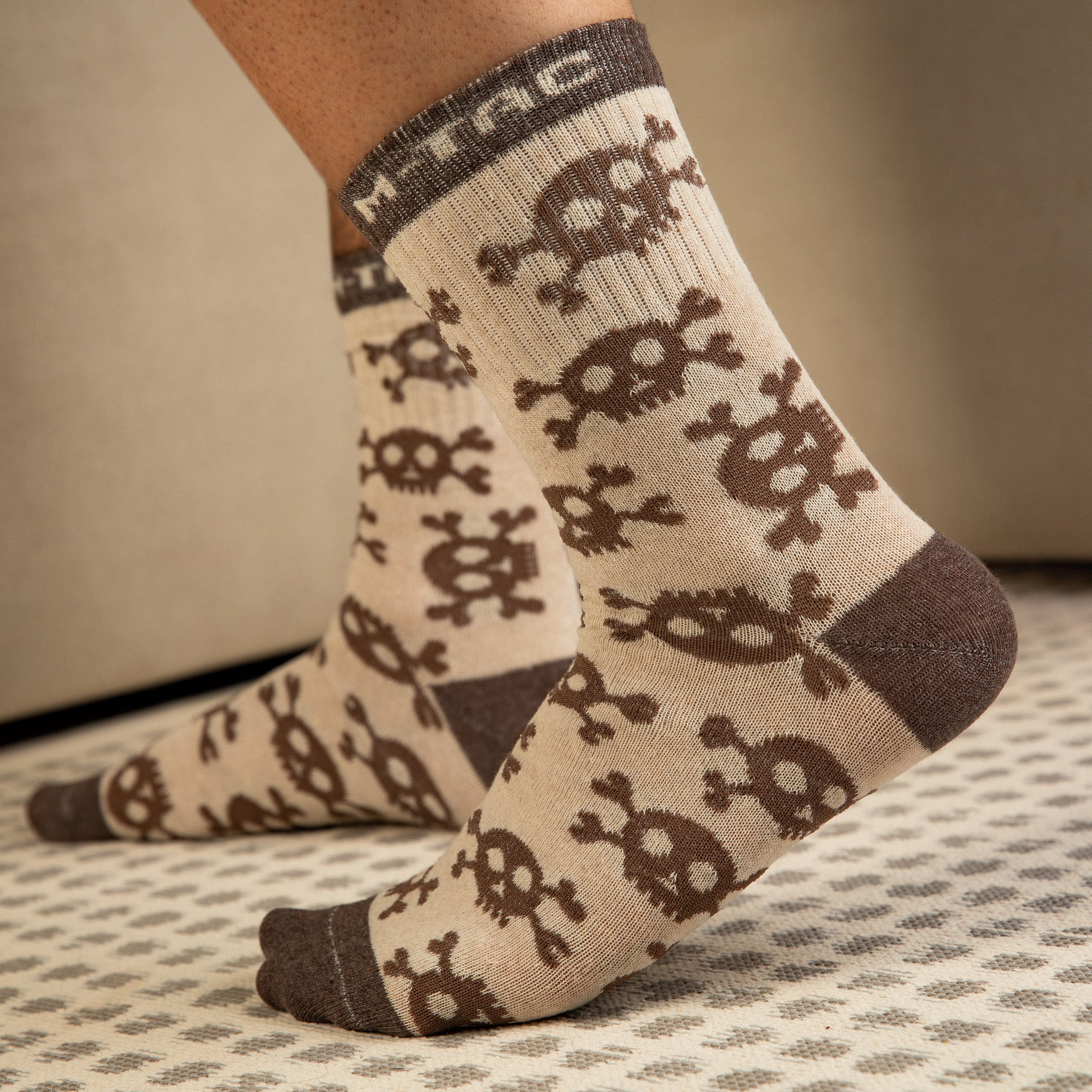 Lightweight M-Tac mid calf socks featuring a pirate skull design, perfect for tactical or casual wear.