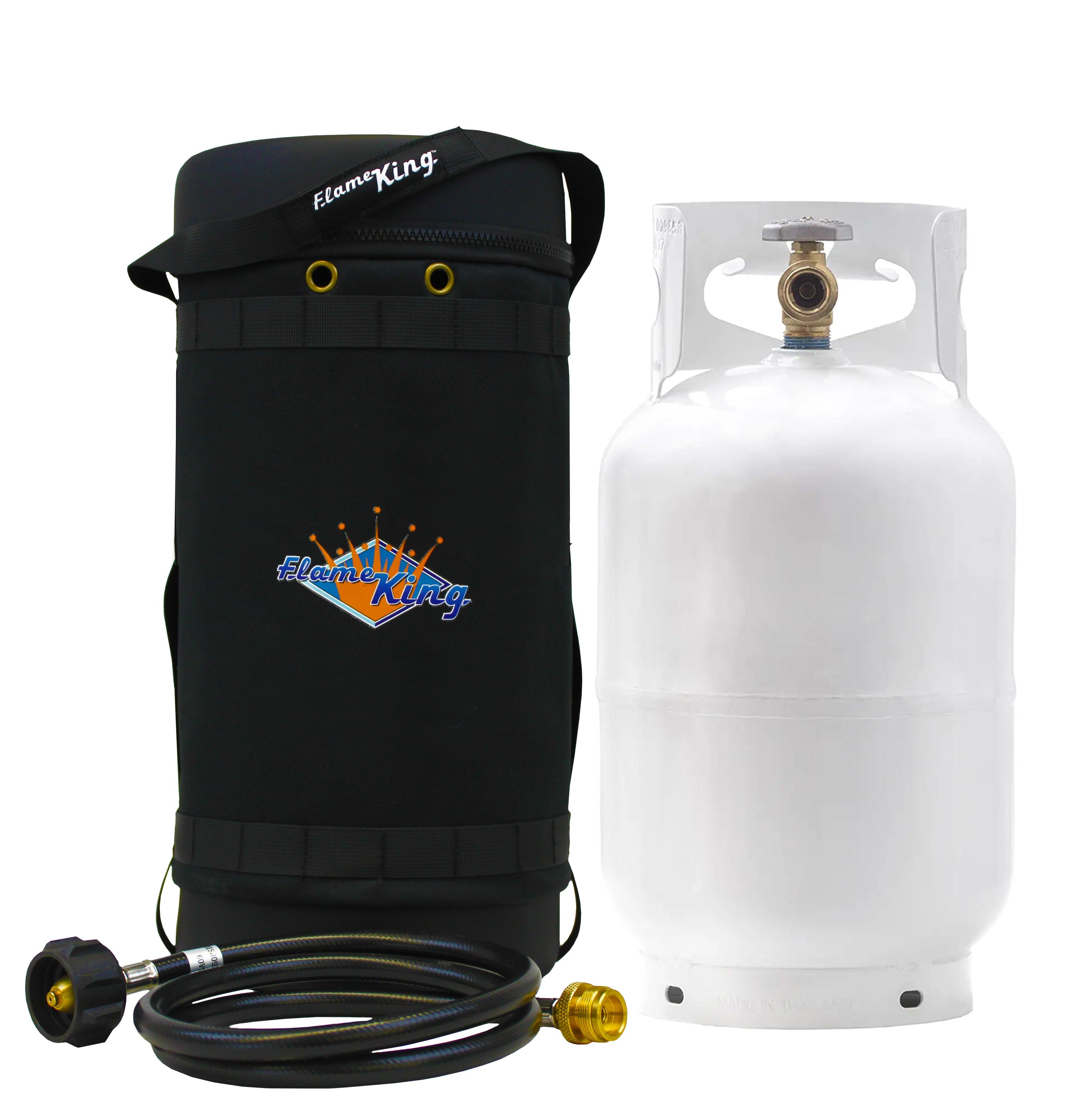 Flame King Propane Gas Hauler Kit 10lb Propane Tank, Adapter Hose and Insulated Protective Carry Case - We The Collective