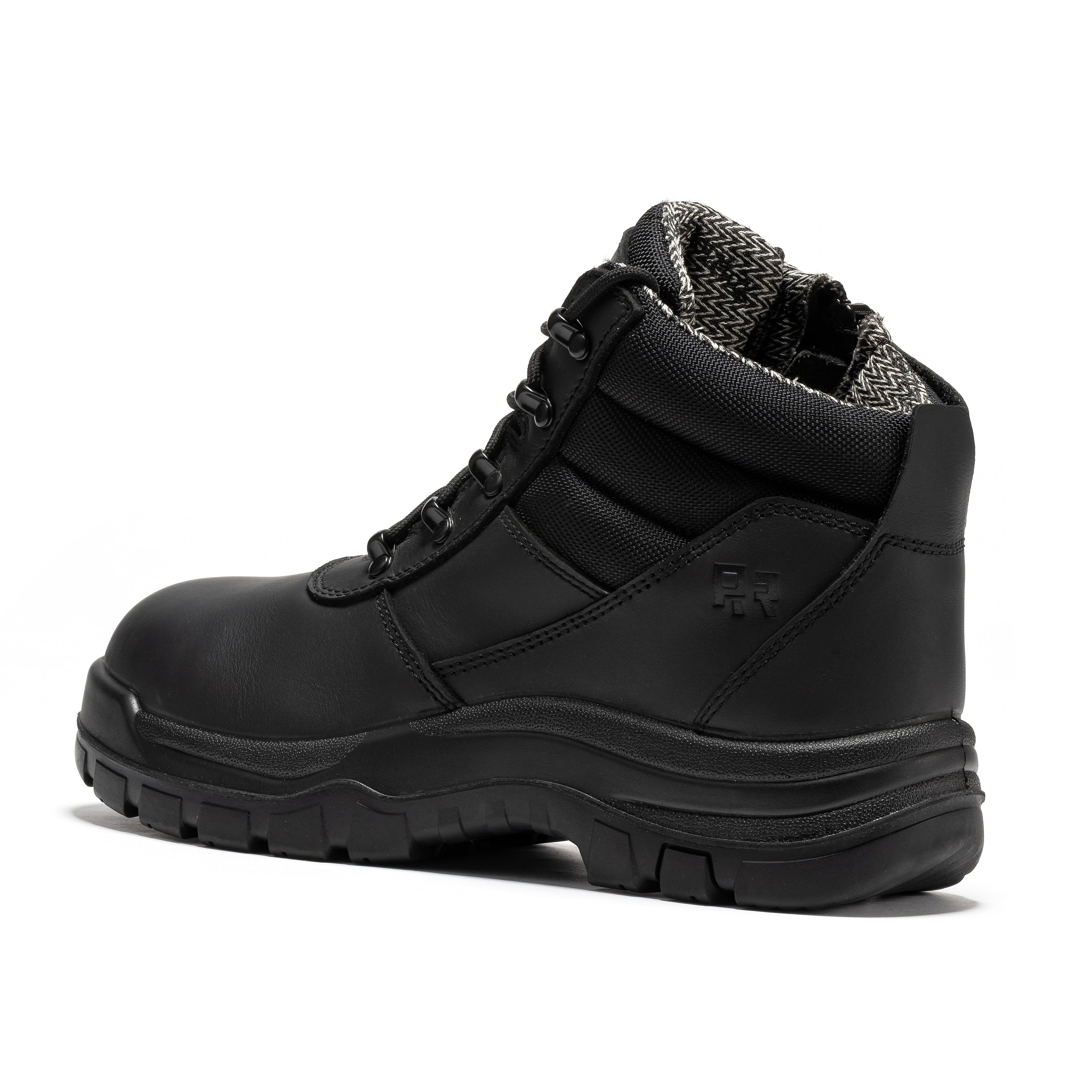 ROCKROOSTER Avalon Black 6 Inch Zip-sided Composite toe Leather Work Boots CP213BK - We The Collective