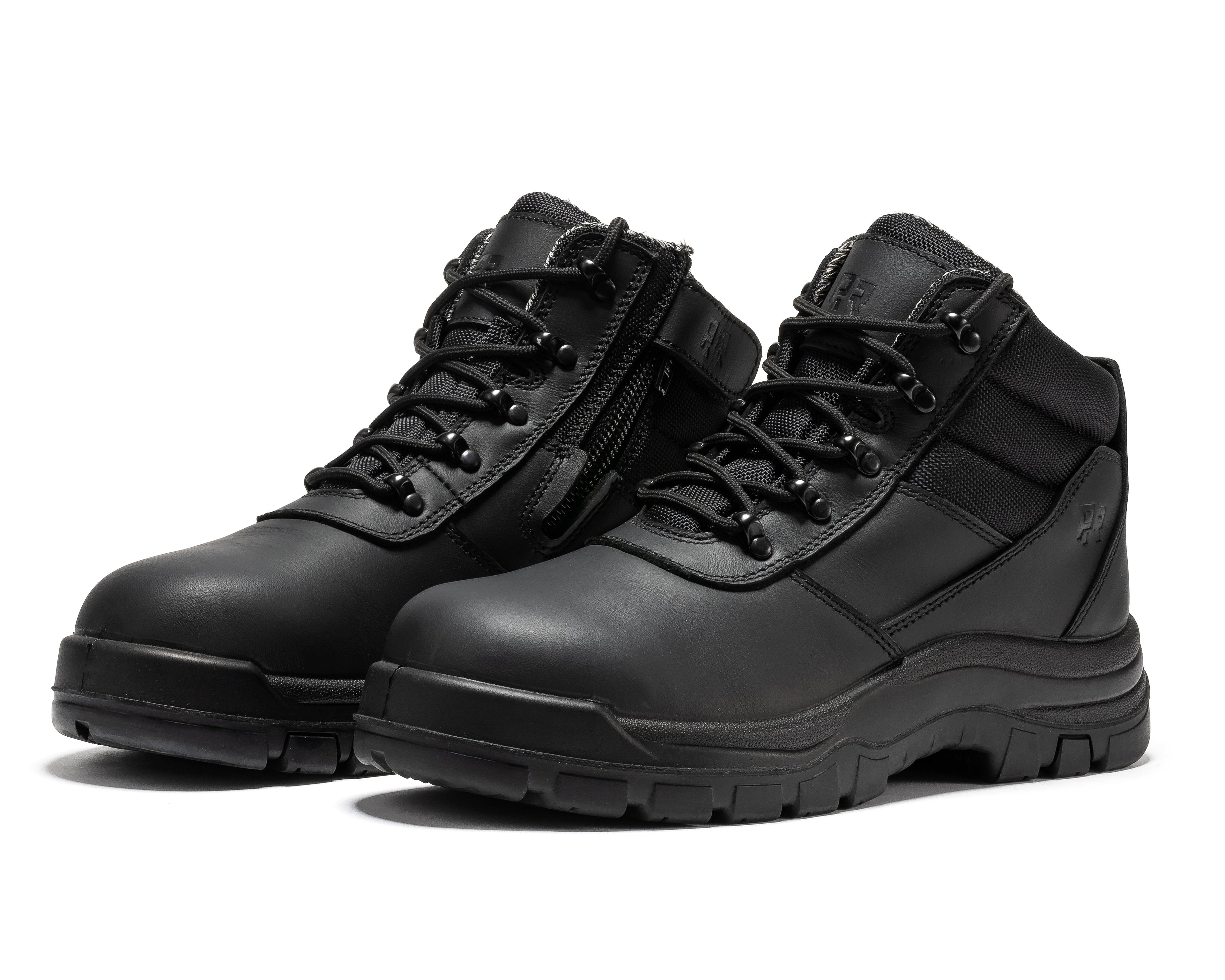 ROCKROOSTER Avalon Black 6 Inch Zip-sided Composite toe Leather Work Boots CP213BK - We The Collective