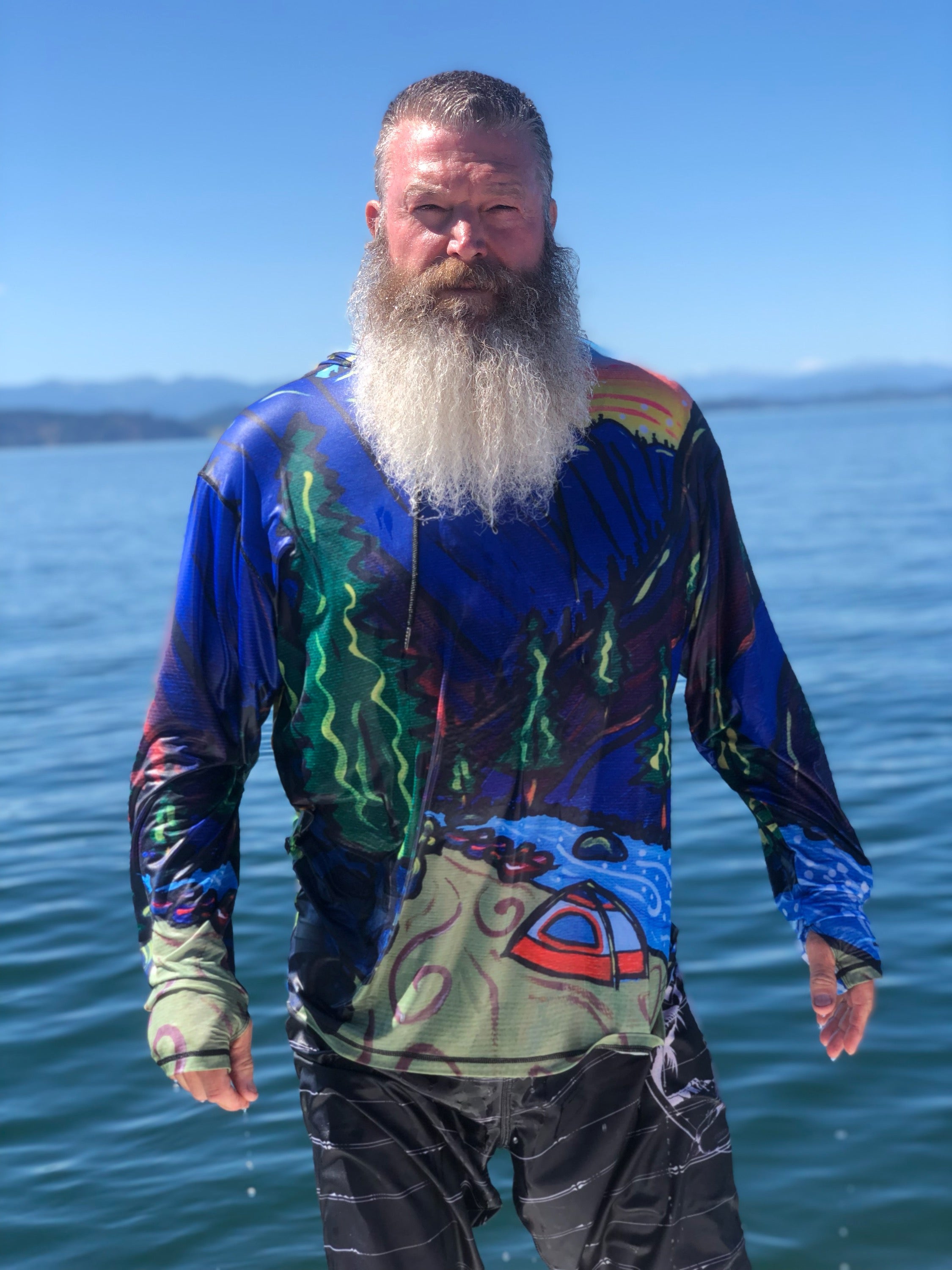 Middle Fork lightweight mountain graphic hoodie from Sunpro Hoodies by Cognito Brands, Inc., featuring a mountain design on the front.