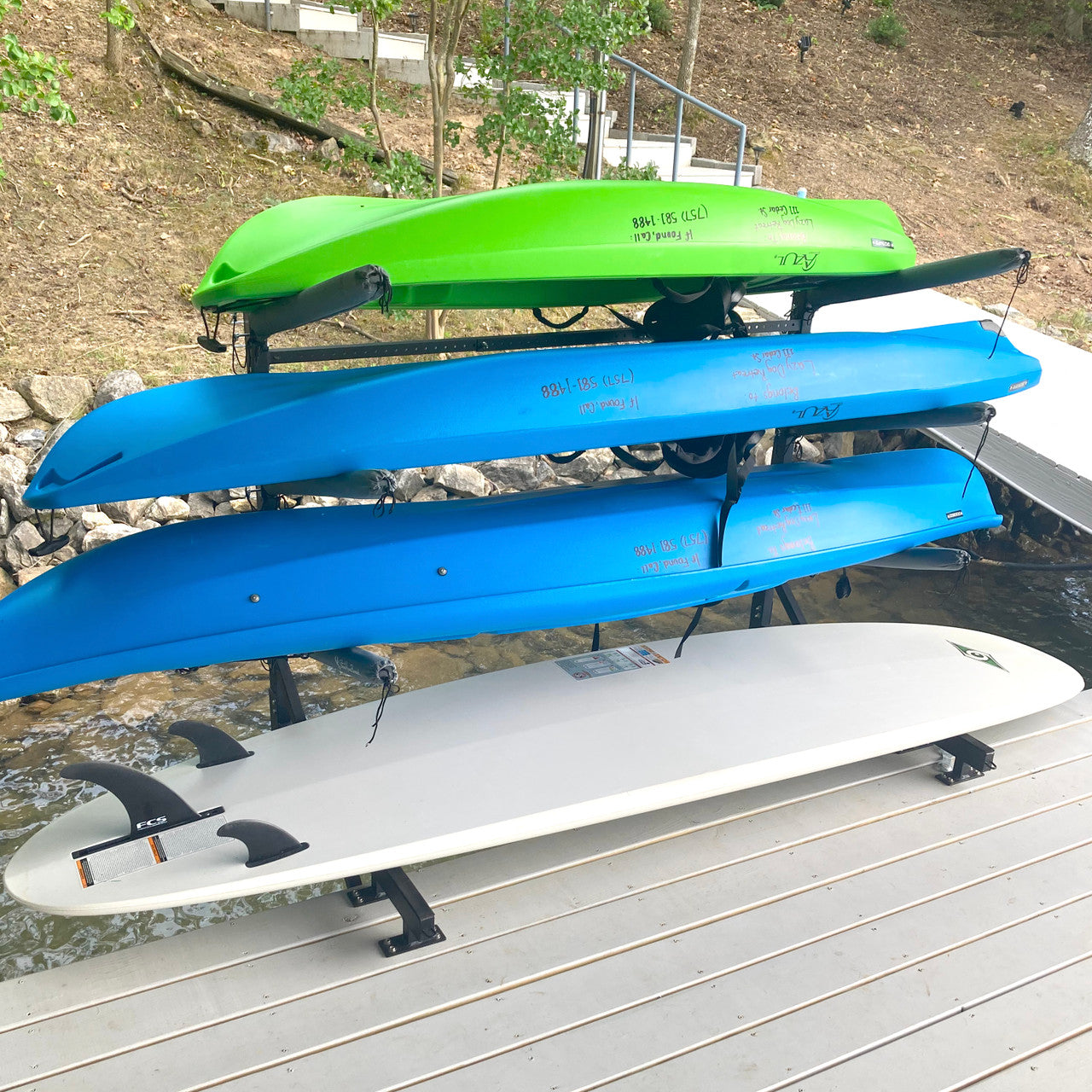 Chesapeake Dock Kayak Rack | Over The Water Storage | 4 Levels - OVERLANDERS Outfitter