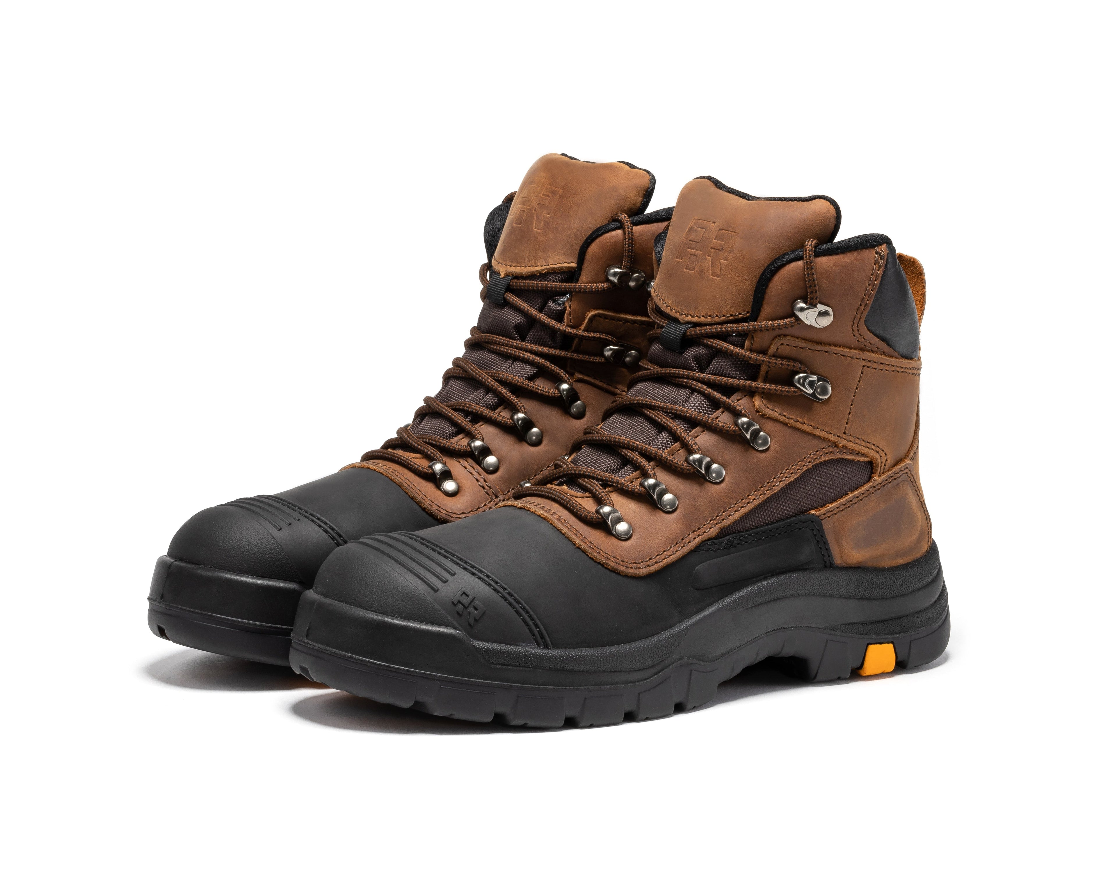 Rock Rooster Sedona waterproof steel toe leather work boots, 6-inch height, sturdy construction and rugged design.