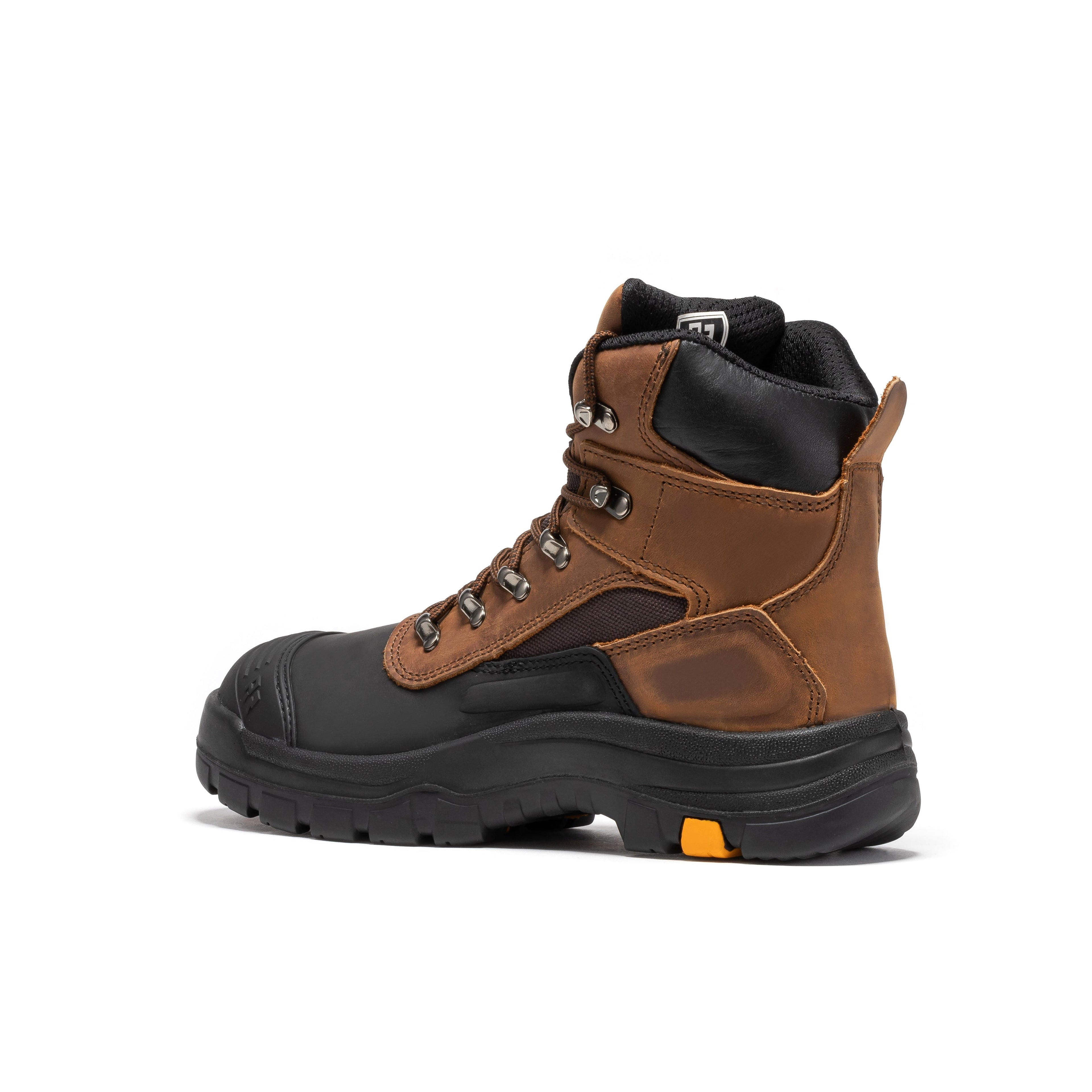 Rock Rooster Sedona waterproof steel toe leather work boots with rugged design and sturdy soles, ideal for heavy-duty work environments.