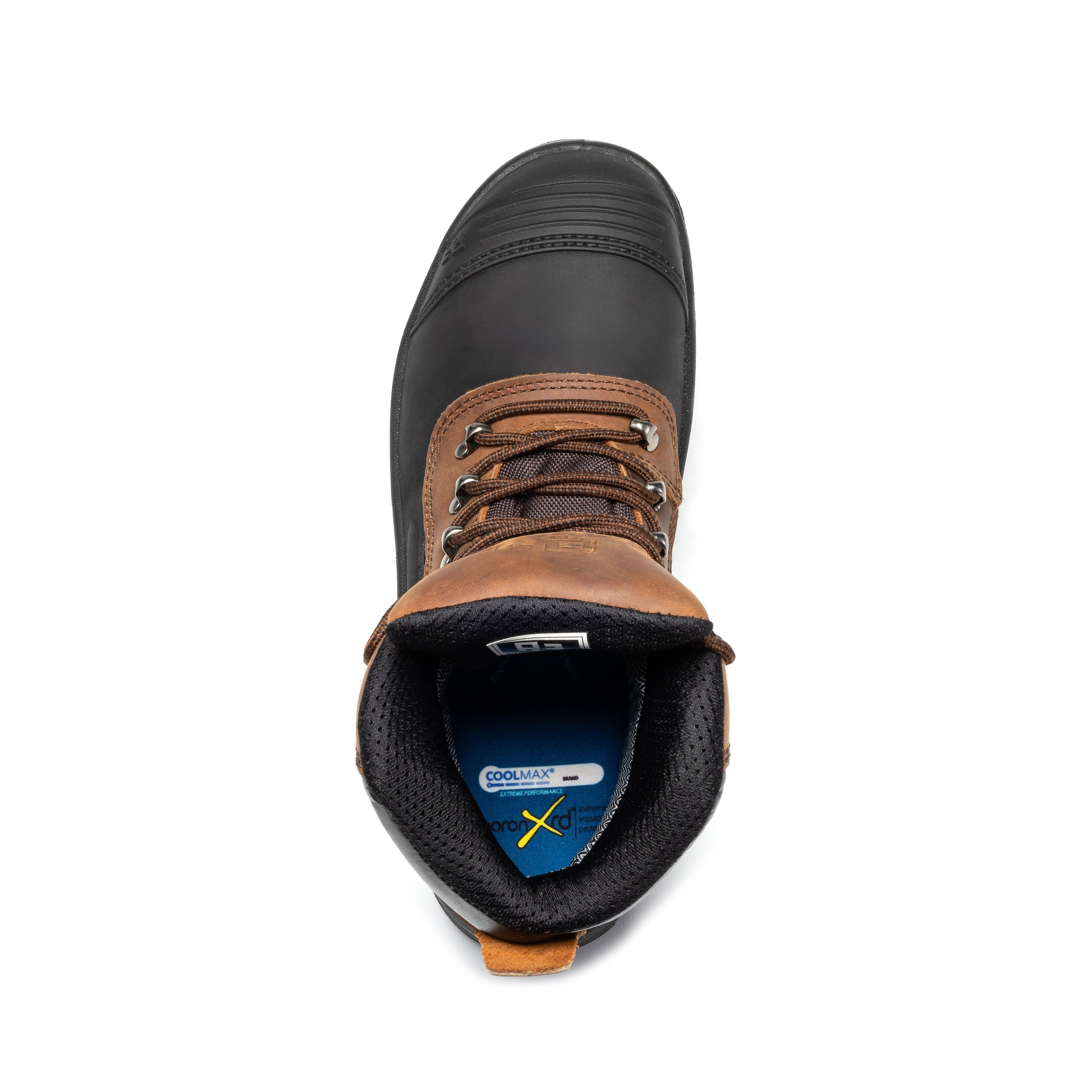 Rock Rooster Sedona waterproof steel toe leather work boots, 6-inch height, rugged design, suitable for heavy-duty work conditions.