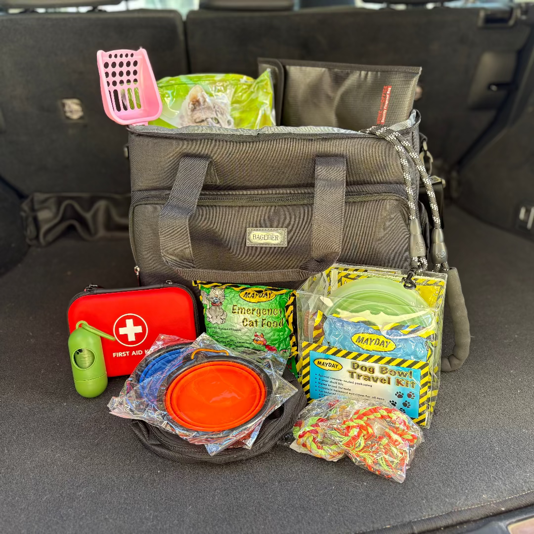 Entropy Survival Safe Pet Emergency Preparedness Kit with pet supplies and gear for disaster situations