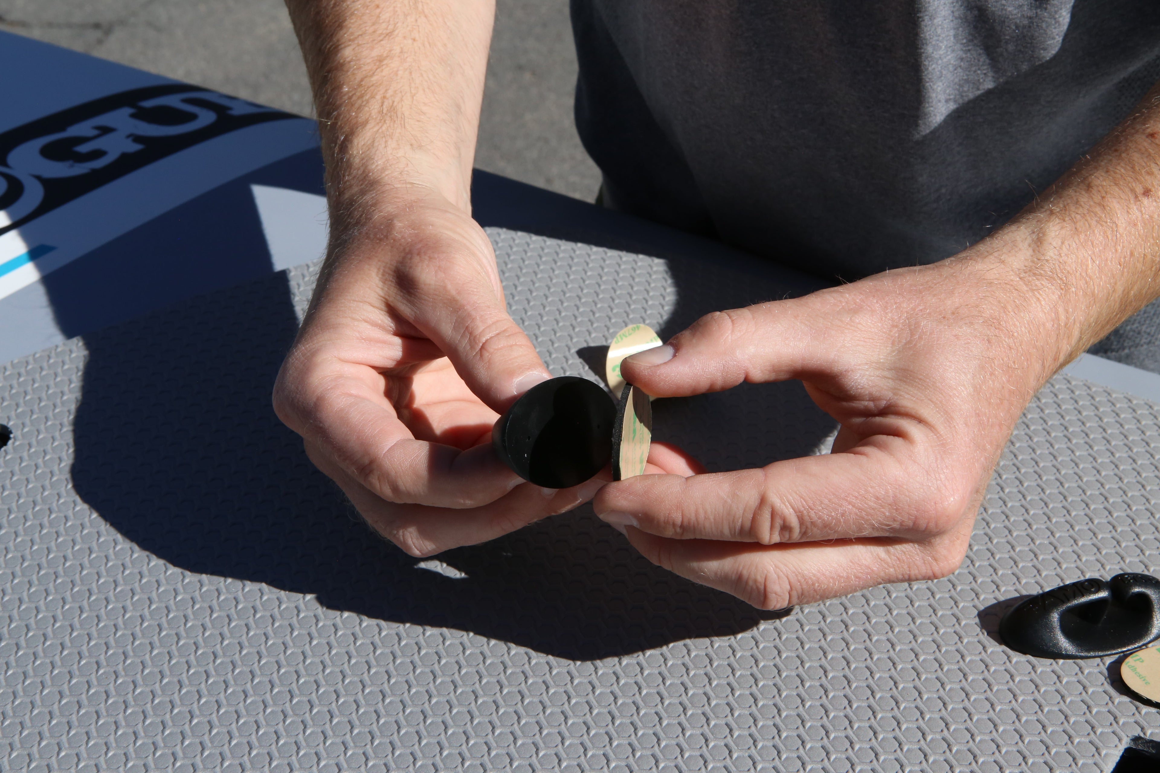 Vamo Life black universal deck netting kit with mesh panels and securing fittings, ideal for outdoor deck safety and shade.