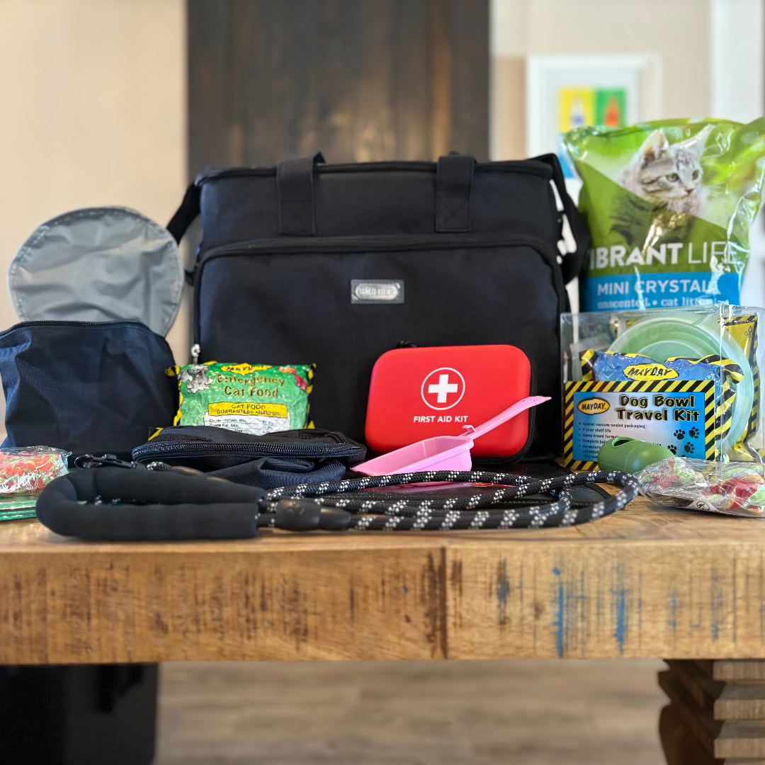 Entropy Survival Safe Pet Kit, emergency preparedness kit with supplies for pets in disaster situations, including first aid and essentials.