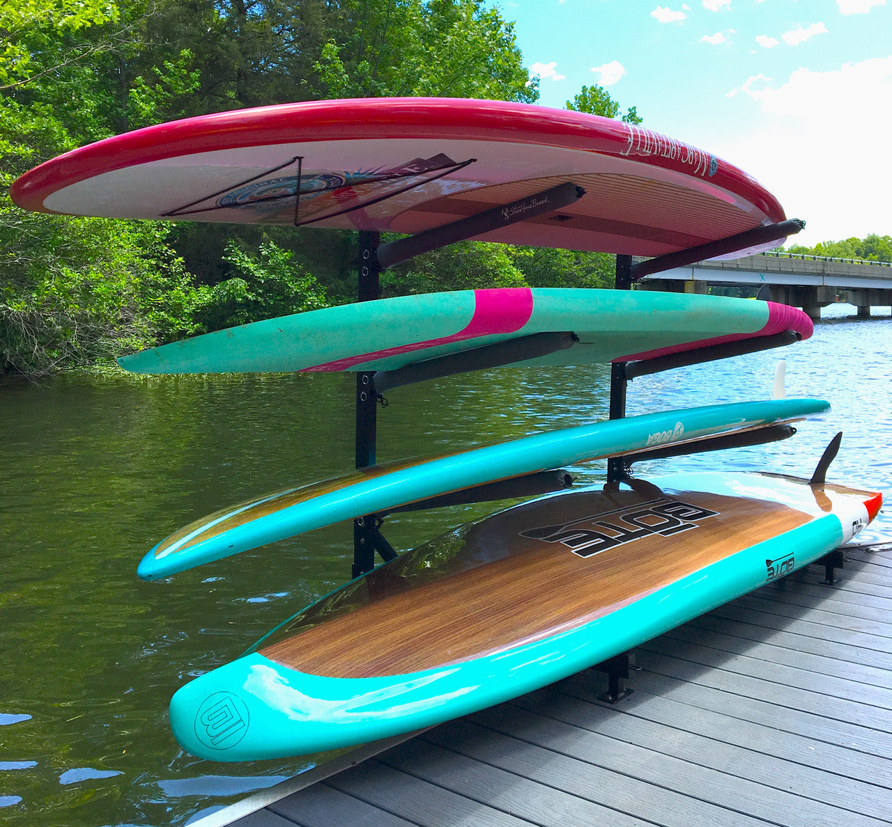 Broadwater Paddleboard Dock Rack | Over The Water Storage | 4 Levels - OVERLANDERS Outfitter