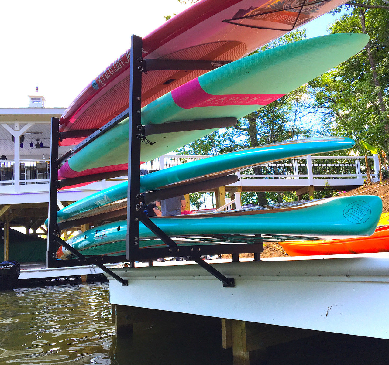 Broadwater Paddleboard Dock Rack | Over The Water Storage | 4 Levels - OVERLANDERS Outfitter