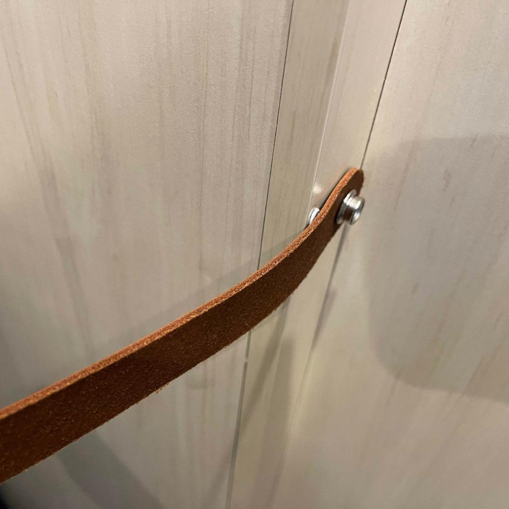 Leather Curtain Strap for Airstream Trailers with Split Bath or Single Curtain - OVERLANDERS Outfitter