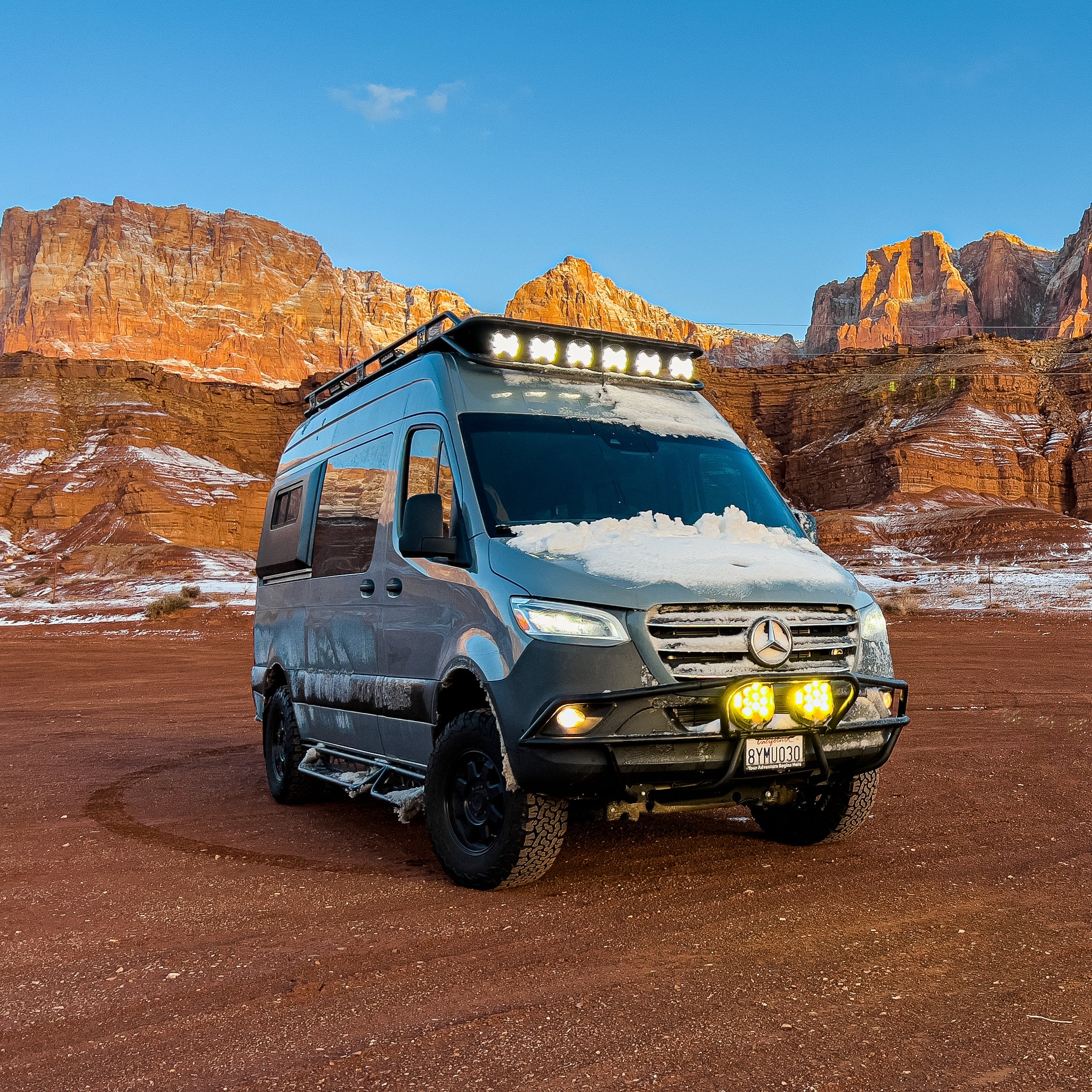 Sprinter Baja Bumper by The Van Mart, showcasing rugged design for enhanced protection on Vanspeed exterior parts.