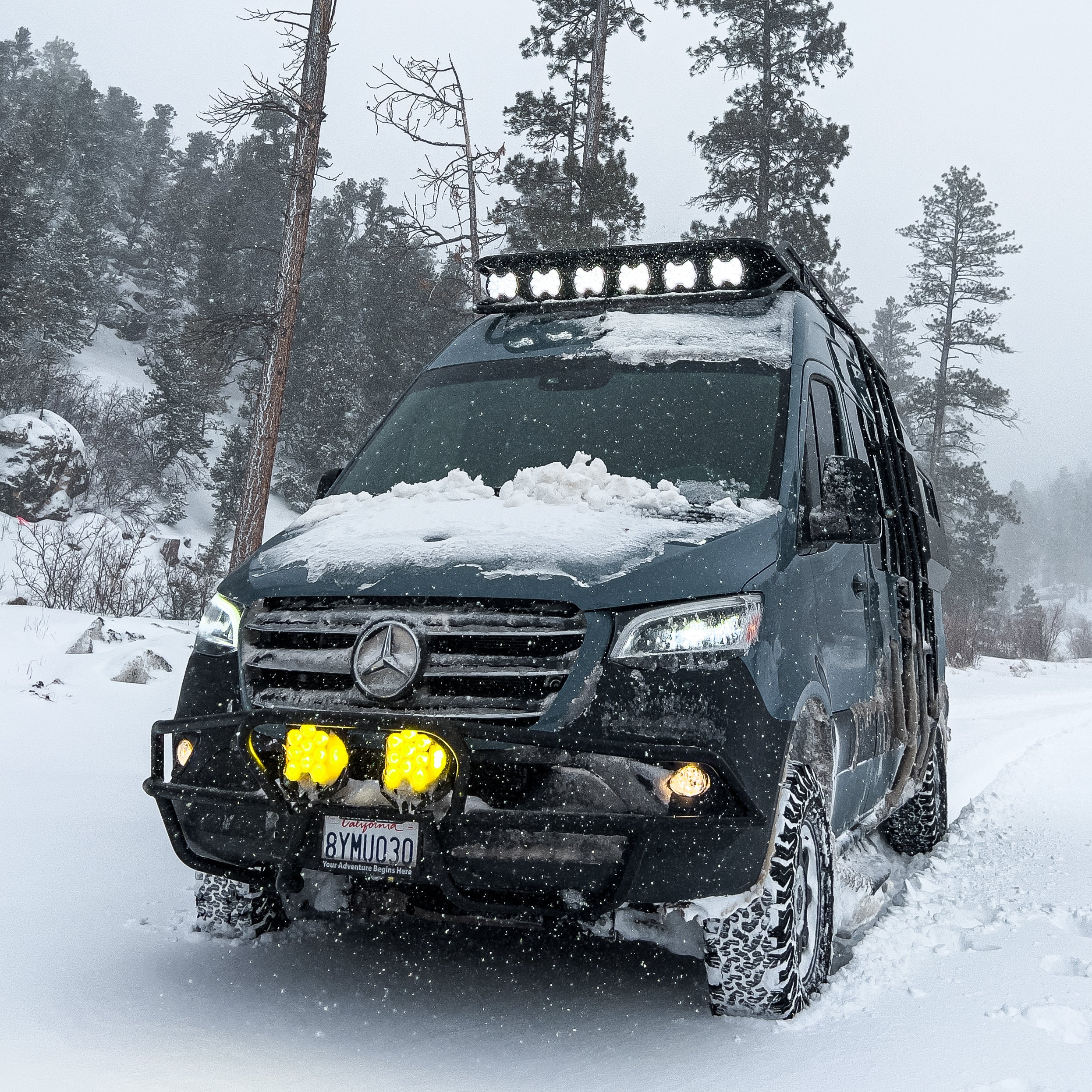 Sprinter Baja Bumper by The Van Mart, featuring rugged design and durable construction for enhanced van protection.