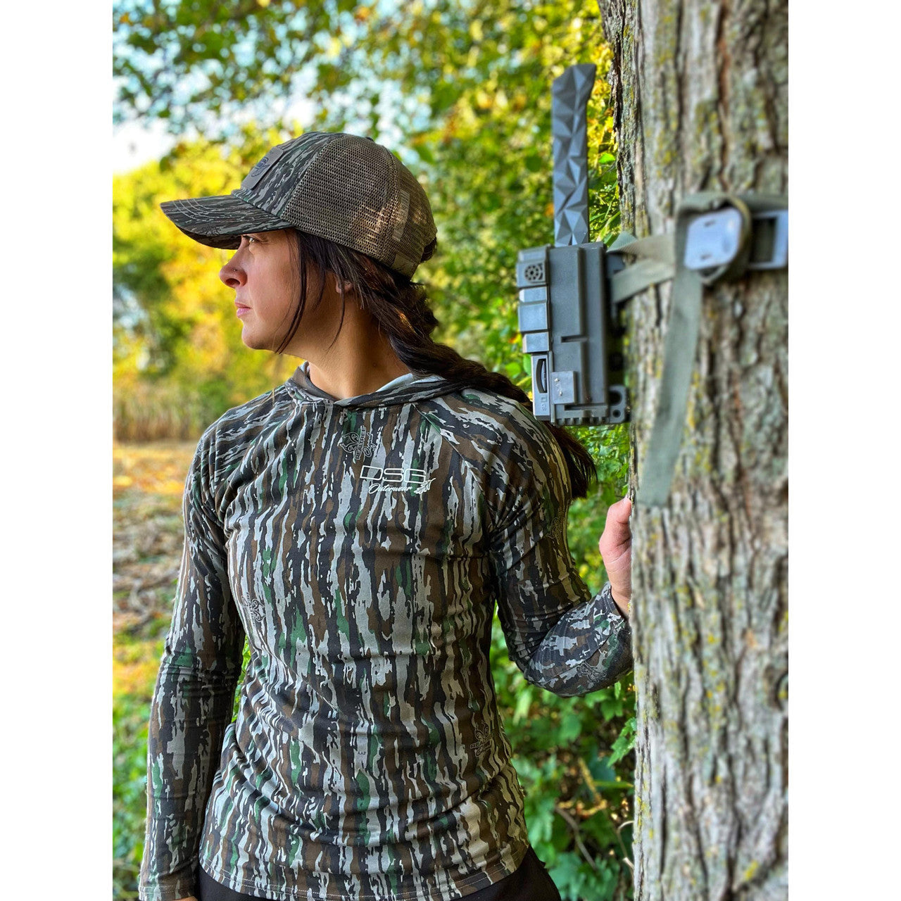 Bamboo hooded shirt with UPF 30+ from DSG Outerwear, featuring a relaxed fit and natural bamboo fabric in neutral tones.