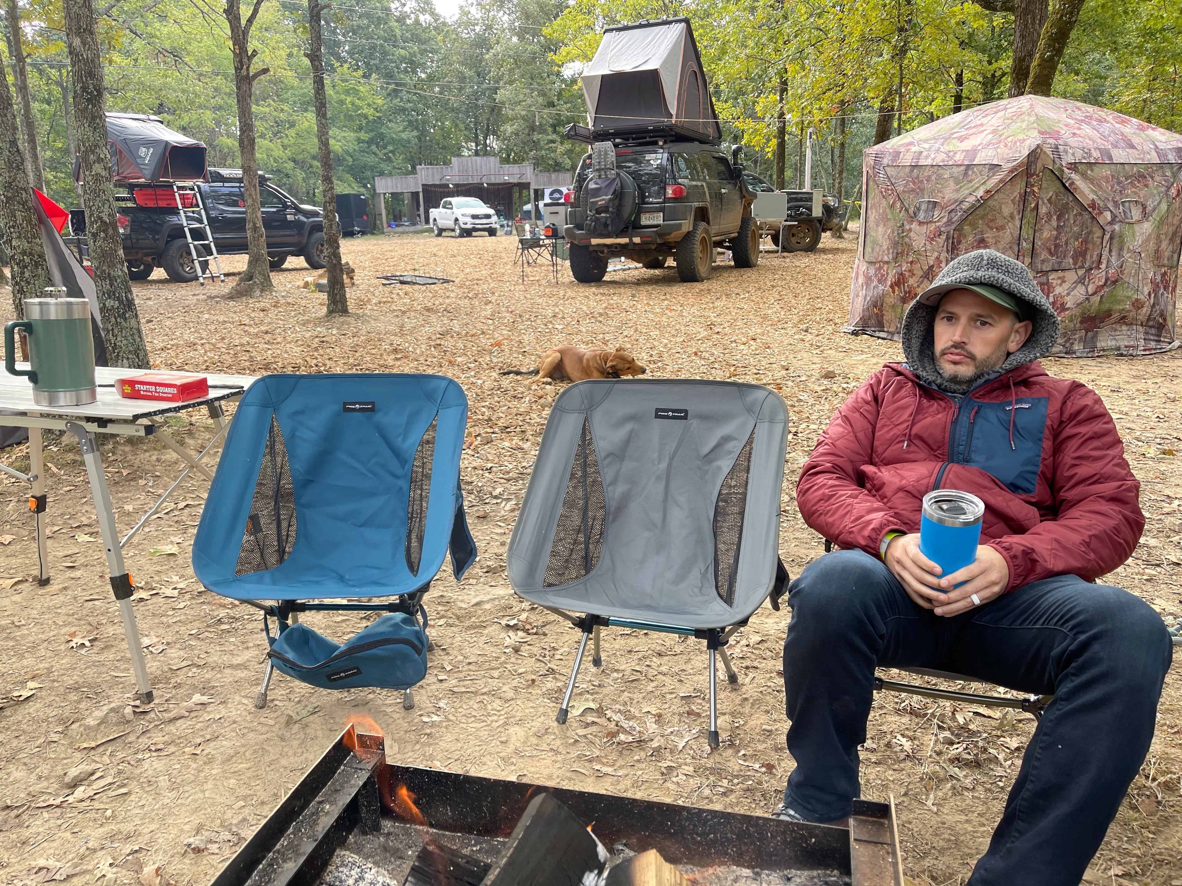 Pike Trail ultralight compact outdoor camping and beach chair with adjustable armrests and foldable design for tailgate festivals.